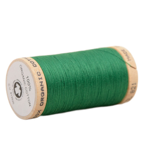 Spool of 100% organic cotton thread 275m Normandy green