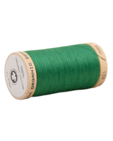 Spool of 100% organic cotton thread 275m Normandy green