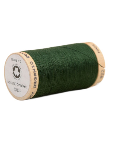 Spool of 100% organic cotton thread 275m bottle green