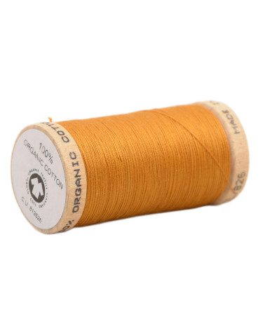 Spool of 100% organic cotton thread 275m old gold