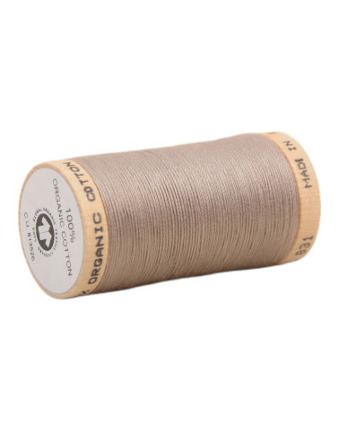 Spool of 100% organic cotton thread 275m taupe
