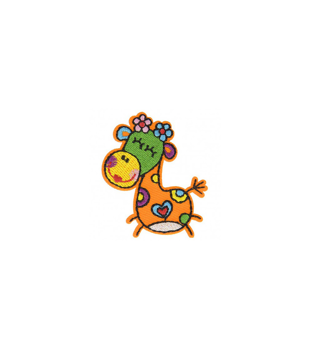 Set of 3 happy Giraffe iron-on patches 6cm x 5cm