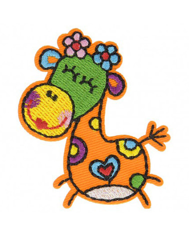 Juego de 3 parches termoadhesivos Jirafa feliz 6 cm x 5 cm