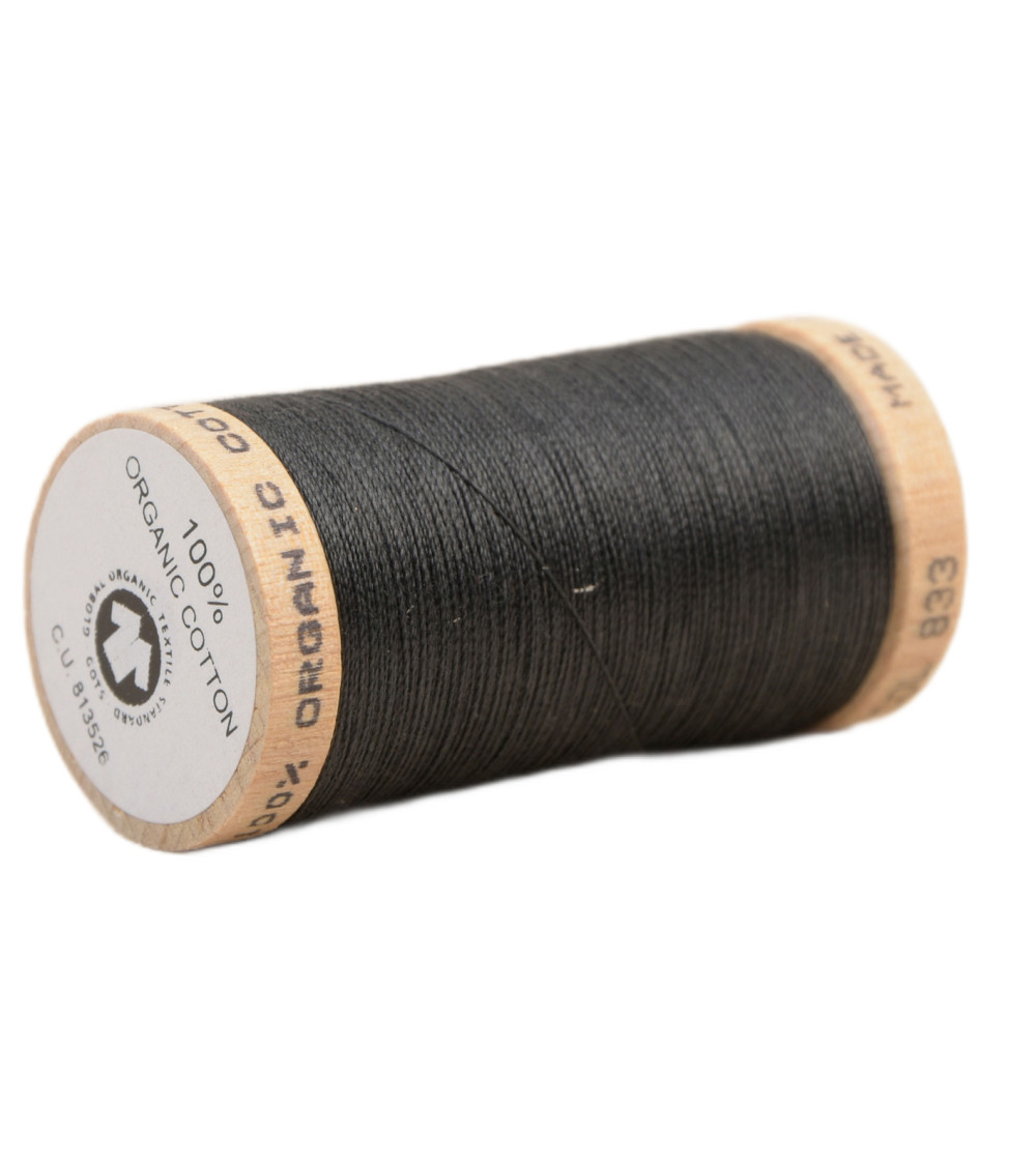 Spool of 100% organic cotton thread 275m steel gray