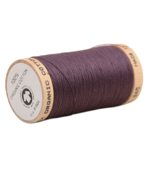 Spool of 100% organic cotton thread 275m purple