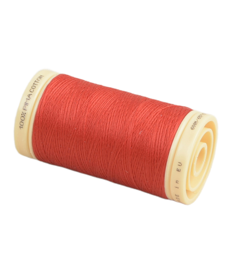 Bobine de fil Coton Pima Oeko Tex 600m rouge flamme