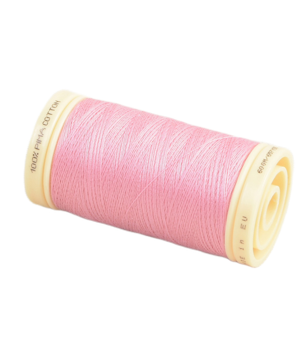 Bobine de fil Coton Pima Oeko Tex 600m rose peony