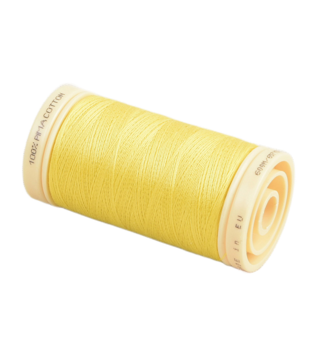 Bobine de fil Coton Pima Oeko Tex 600m jaune vibrant