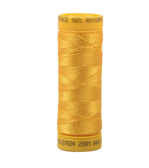 Bobine fil à broder 100% viscose 200m - Jaune Ocre C24