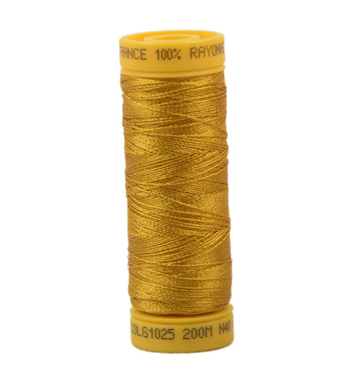 Bobine fil à broder 100% viscose 200m - Jaune Ocre Foncé C25