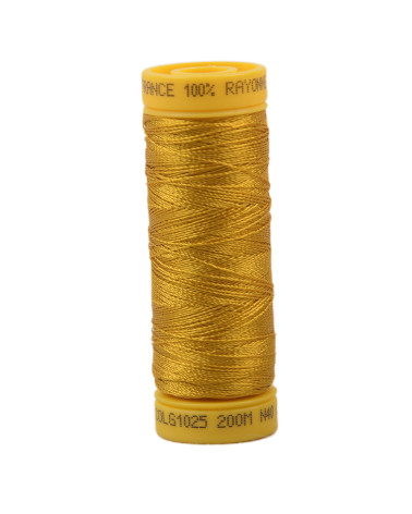 Bobina di filo da ricamo 100% viscosa 200 m - Giallo Ocra Scuro C25
