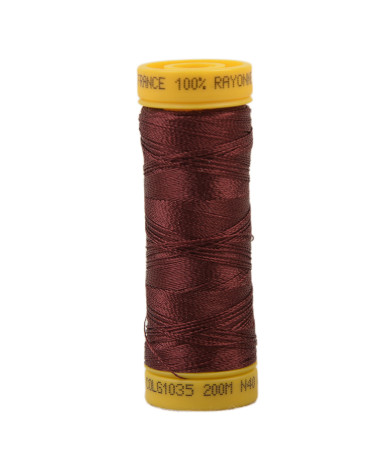 Bobine fil à broder 100% viscose 200m - Rouge Bourgogne C35