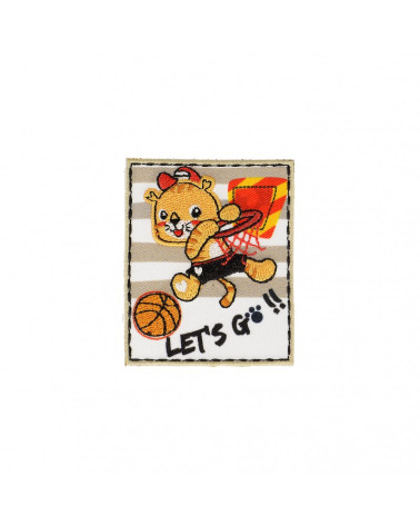 Set of 3 iron-on patches Large Lion Cub in basketball 4.5cm x 6cm