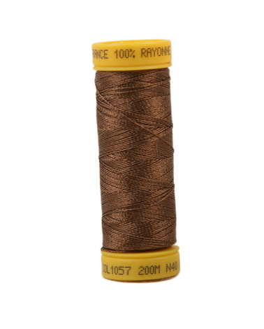 Bobine fil à broder 100% viscose 200m - Marron Café C57