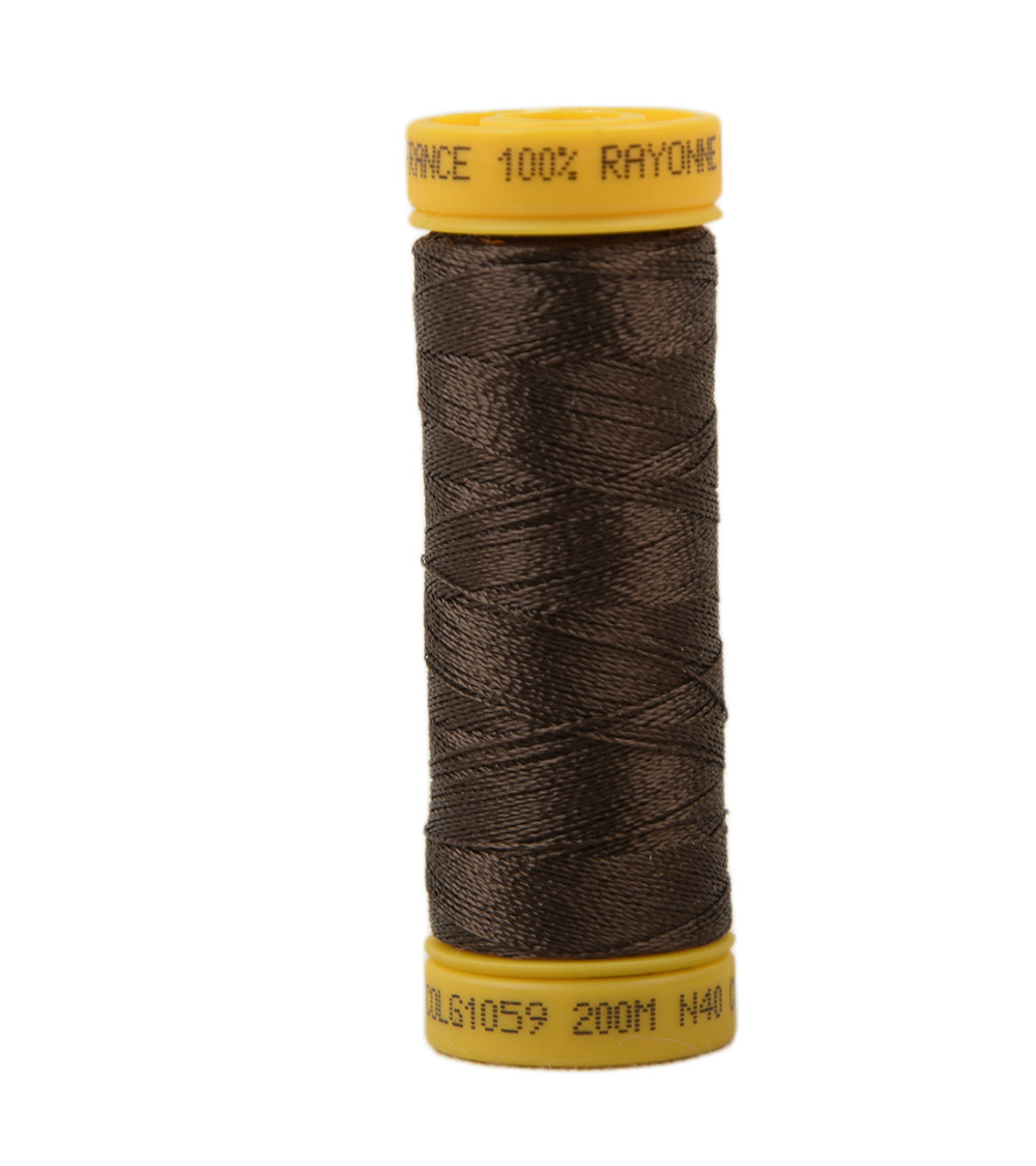 Bobine fil à broder 100% viscose 200m - Marron Foncé C59