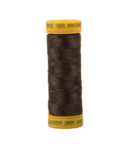 Bobine fil à broder 100% viscose 200m - Marron Foncé C59