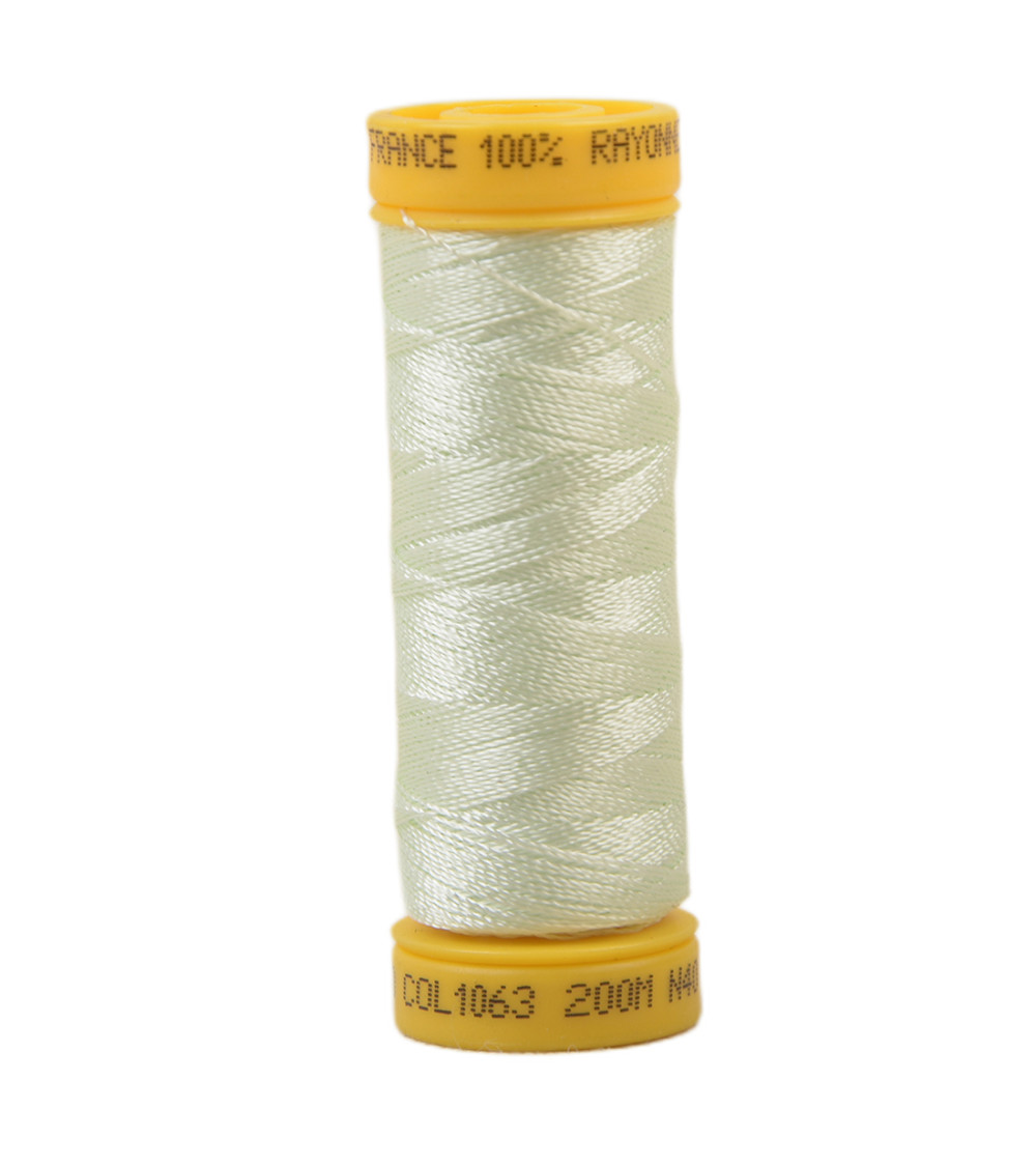 Spool of embroidery thread 100% viscose 200m - White Gray C63