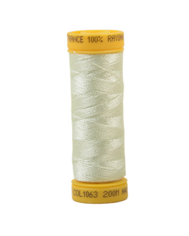 Spool of embroidery thread 100% viscose 200m - White Gray C63
