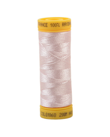 Bobine fil à broder 100% viscose 200m - Rose Pâle C68