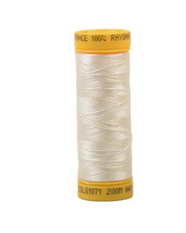 Bobine fil à broder 100% viscose 200m - Blanc Ecru C71