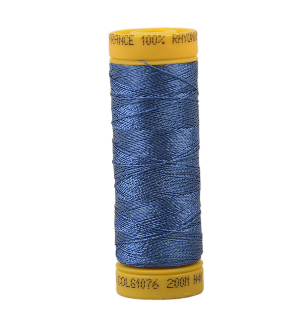 Bobine fil à broder 100% viscose 200m - Bleu Cobalt C76