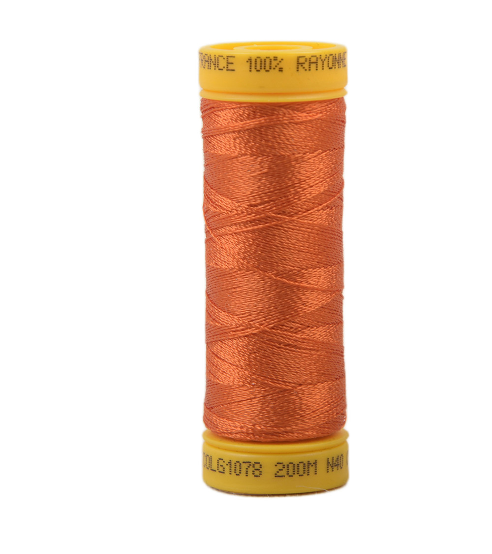 Spule aus 100 % Viskose-Stickgarn, 200 m – Orange Paprika C78