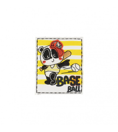 Set of 3 Large Panda baseball iron-on patches 4.5cm x 6cm