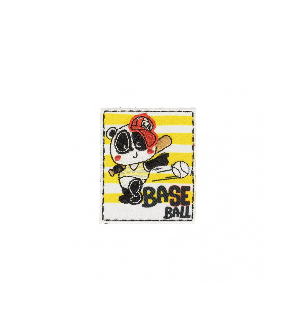 Set di 3 toppe termoadesive da baseball Panda grandi 4,5 cm x 6 cm