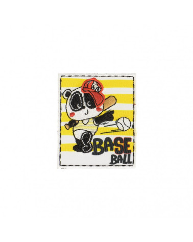 Set of 3 Large Panda baseball iron-on patches 4.5cm x 6cm