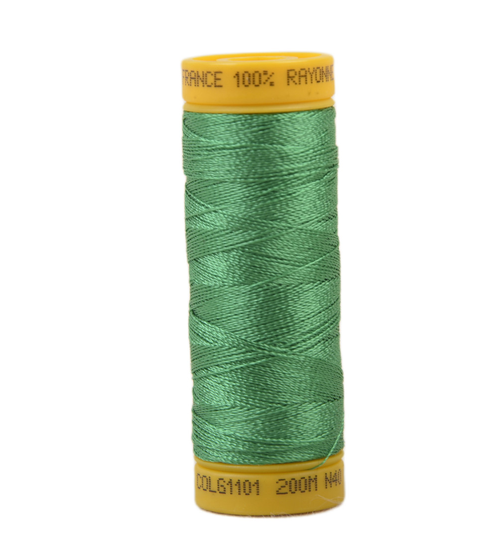 Bobine fil à broder 100% viscose 200m - Vert Menthe C101