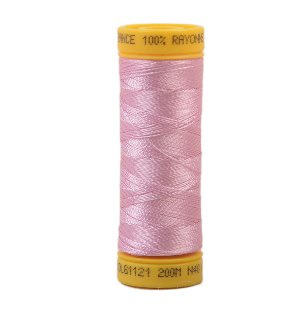 Bobine fil à broder 100% viscose 200m - Rose Layette C121