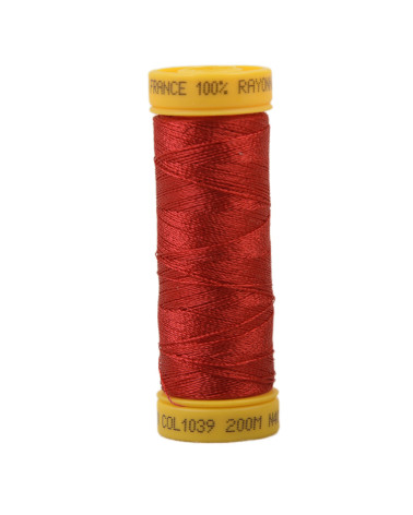 Bobine fil à broder 100% viscose 200m - Rouge C147