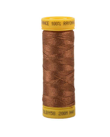 Bobine fil à broder 100% viscose 200m - Marron Bronze C158