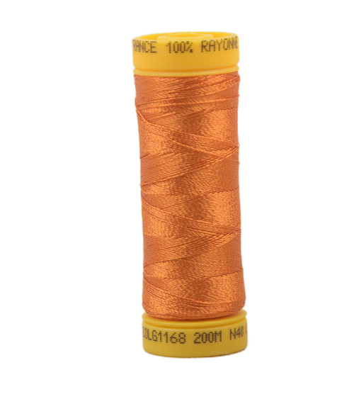 Spool of embroidery thread 100% viscose 200m - Pumpkin Orange C168