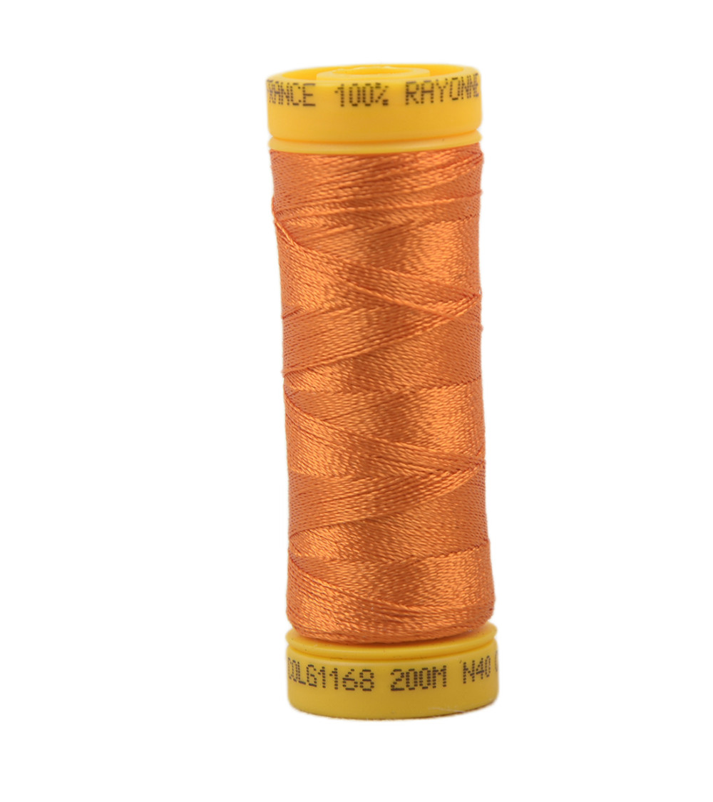 Spool of embroidery thread 100% viscose 200m - Pumpkin Orange C168