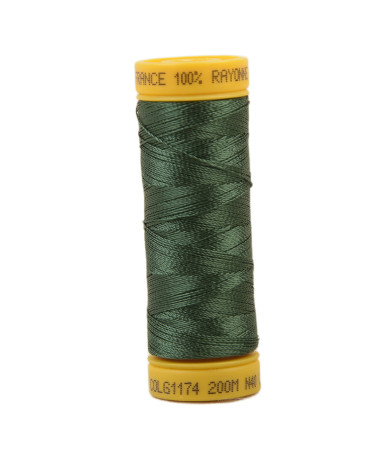 Bobine fil à broder 100% viscose 200m - Vert Sapin C174