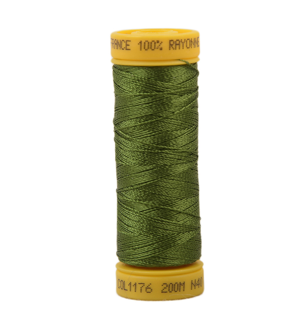 Bobine fil à broder 100% viscose 200m - Vert Véronèse C176