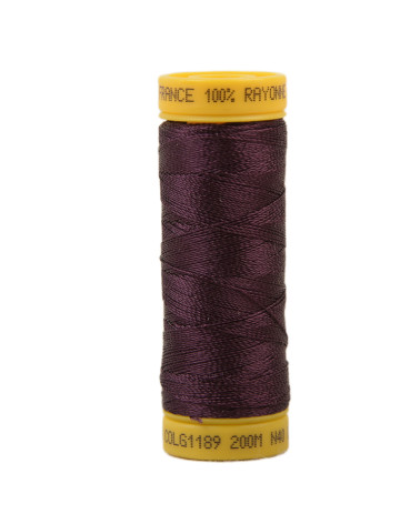 Bobine fil à broder 100% viscose 200m - Rouge Bordeaux C189