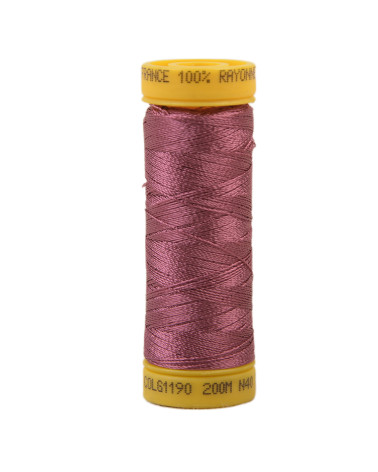 Bobine fil à broder 100% viscose 200m  - Vieux rose C190