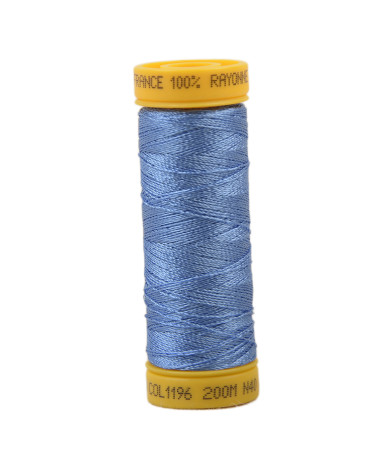 Bobine fil à broder 100% viscose 200m - Bleu Acier C196