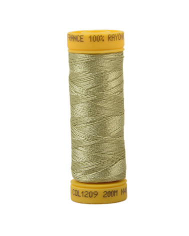 Bobine fil à broder 100% viscose 200m - Vert Kaki clair C209