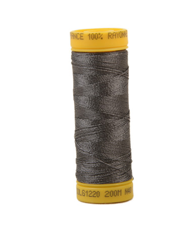 Bobine fil à broder 100% viscose 200m - Gris Foncé C220