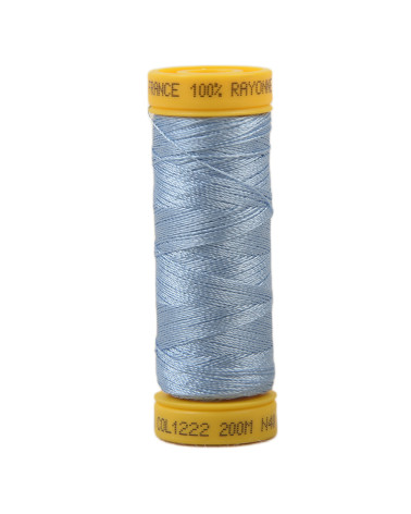 Bobine fil à broder 100% viscose 200m - Bleu Layette C222