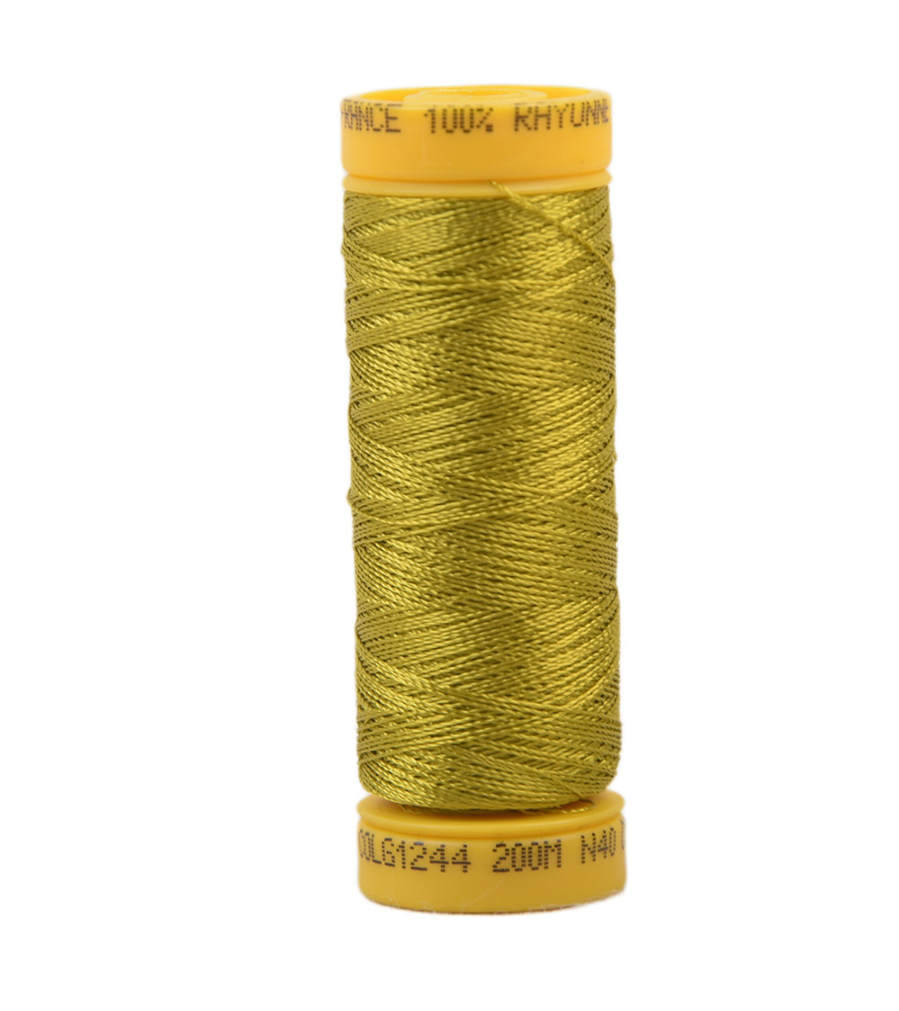 Bobine fil à broder 100% viscose 200m - Jaune Moutarde C244