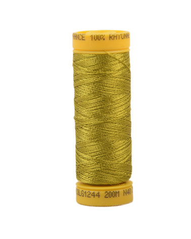 Bobina de hilo de bordar 100% viscosa 200m - Amarillo Mostaza C244