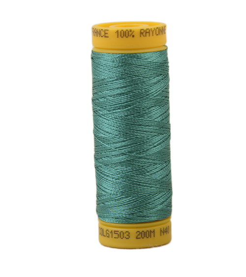 Bobine fil à broder 100% viscose 200m - Vert d'eau C503