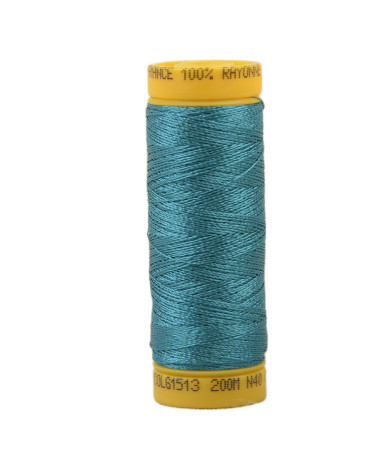 Spule aus 100 % Viskose-Stickgarn, 200 m – Pfauenblau C513