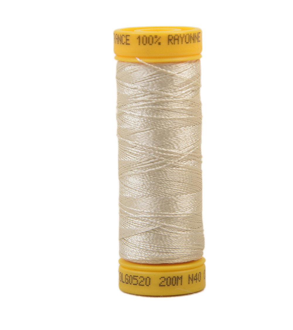 Bobine fil à broder 100% viscose 200m - Beige C520