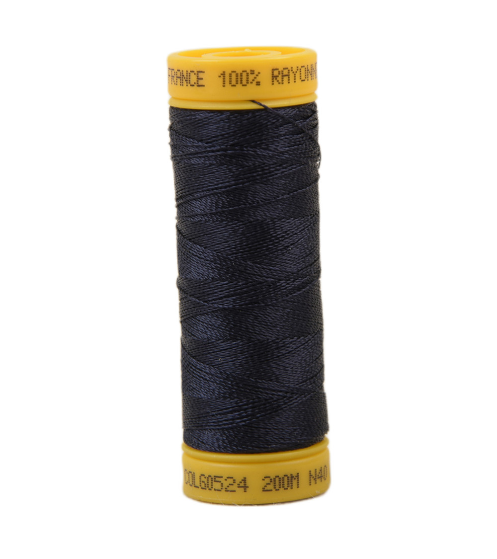 Bobina di filo da ricamo 100% viscosa 200 m - Blu scuro C524