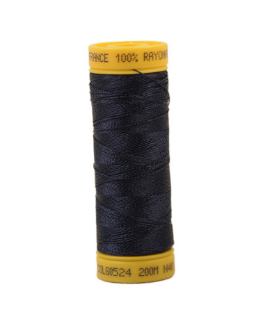 Bobina di filo da ricamo 100% viscosa 200 m - Blu scuro C524